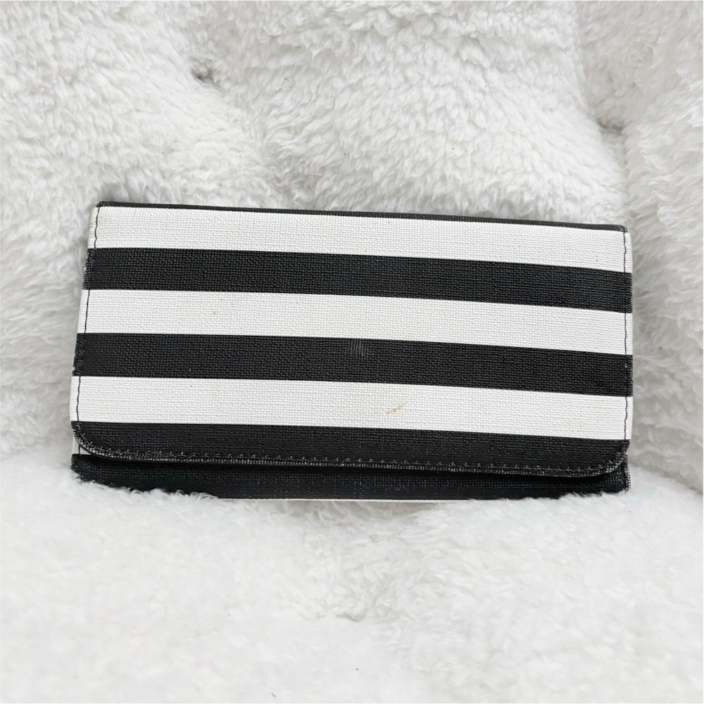 KUT from the Kloth Striped Black White Folding Credit Card Women's Wallet